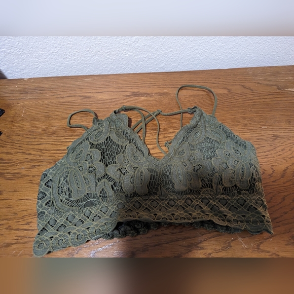 Cherish Other - Olive green lace bralette